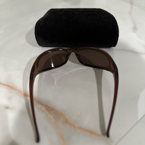 Balenciaga brown wrap around sunglasses